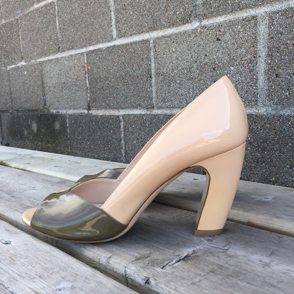 Miu Miu Patent Leather Peep Toe Heeled Shoes Size 38.5 - Picture 4 of 13